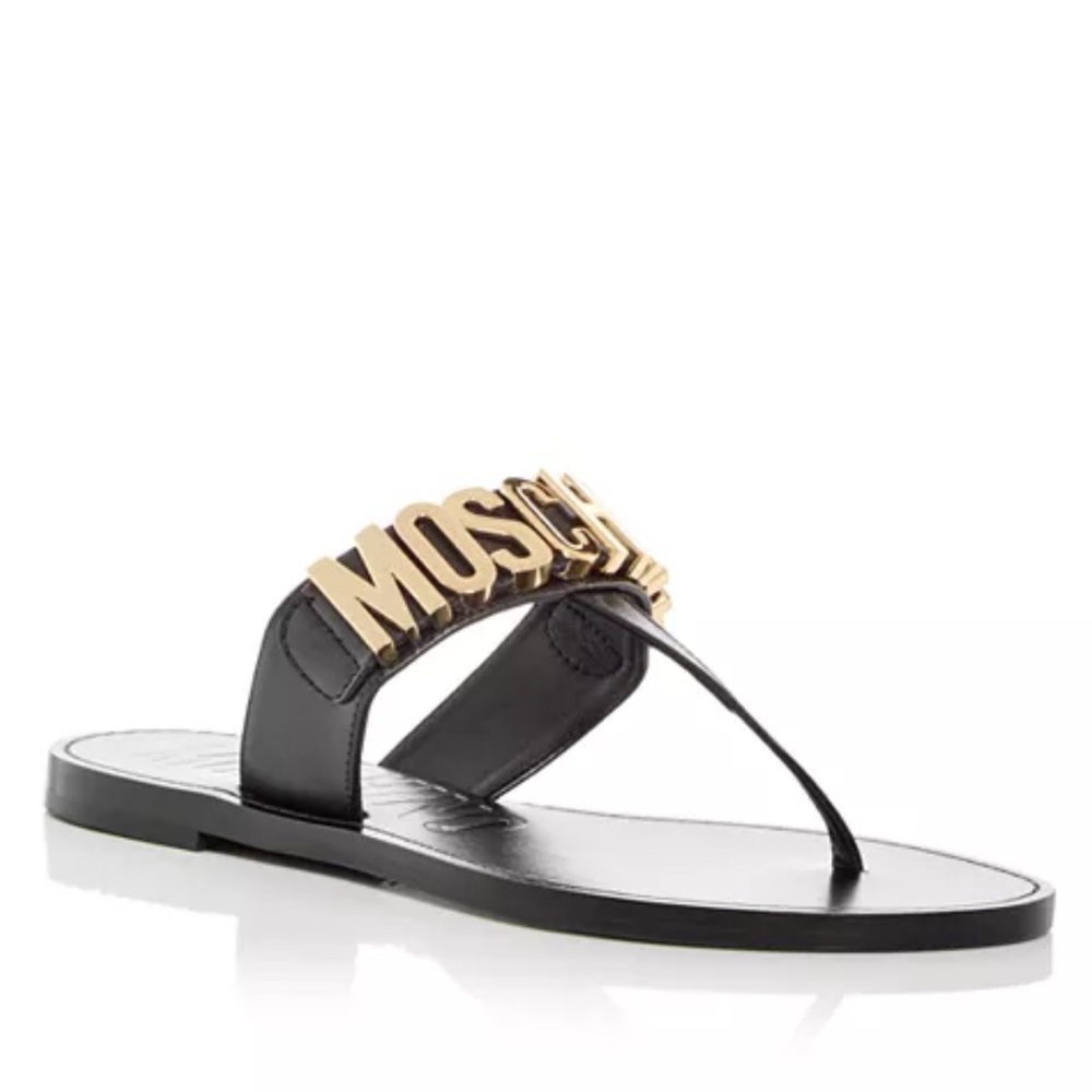 Moschino Black and Gold Sandals